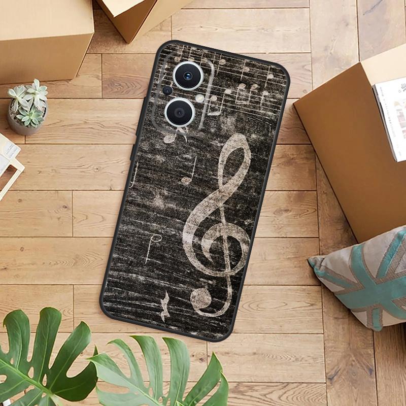 Music Score Musical Notes Case For OPPO Reno 14F 13F 12F 10 11 12 13 14 Pro 7 8 Lite OPPO Find X9 X8 X6 X5 Pro Cover