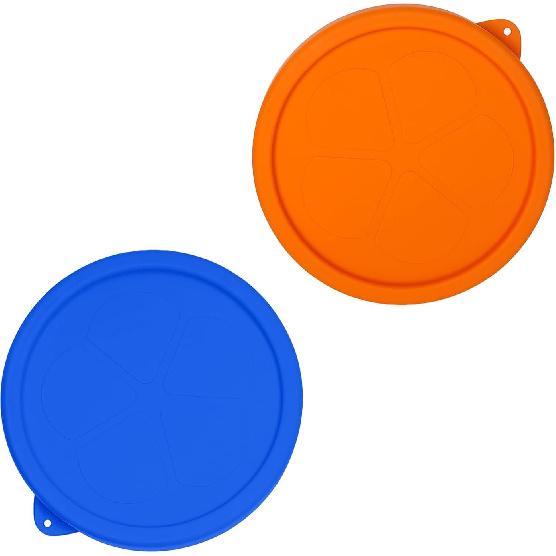 Replacement Silicone Lids for Pyrex, Anchor Hocking 4 Cup Glass Containers, Airtight 7201-PC/ZLID1905-AH Silicone Lids for 4 Cup Bowls, Dishwasher 2Pack Orange&Blue