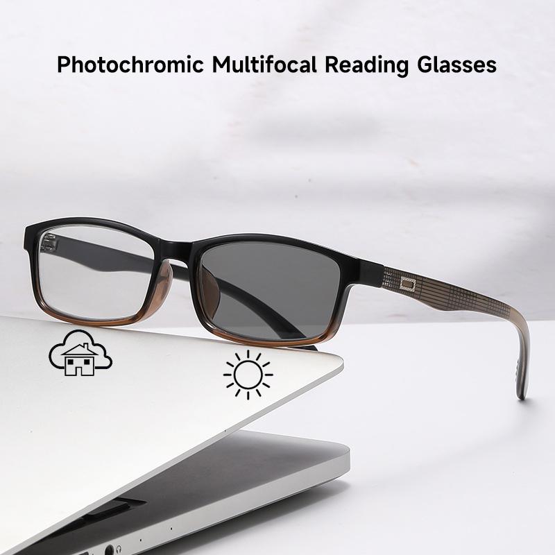 Anti-blue Light Progressive Reading Eyeglasses For Ladies Men Multifocal Eyewear Photochromic Far And Near Vision Glasses