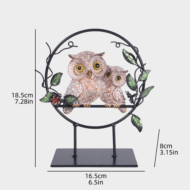 Pair of Owl Sculptures Creative Resin Craft for Home Decor, Suitable for Bedroom, Living Room, Study, and TV Cabinet Ornaments