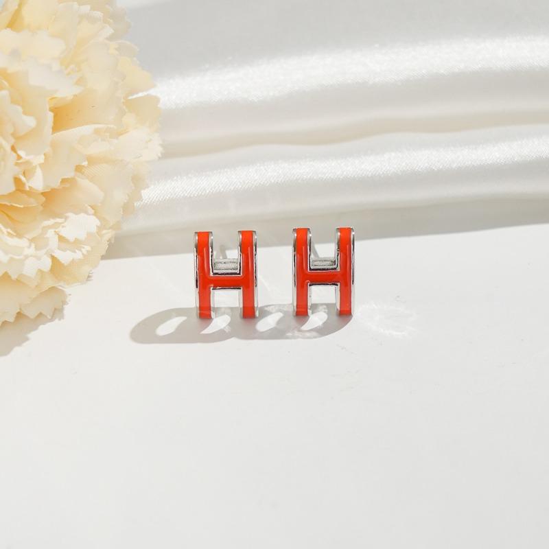 Minimalistische Stud Oorbellen met Letter H en Druipolie voor Dames Licht Luxe Mode Sieraden