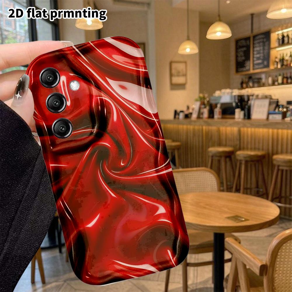 Phone Case: 2D Flat Samsung Galaxy A34 A35 S20 S22 S21 FE Plus Ultra Protective Case, Wine Red Satin, Christmas and Halloween Holiday Gift