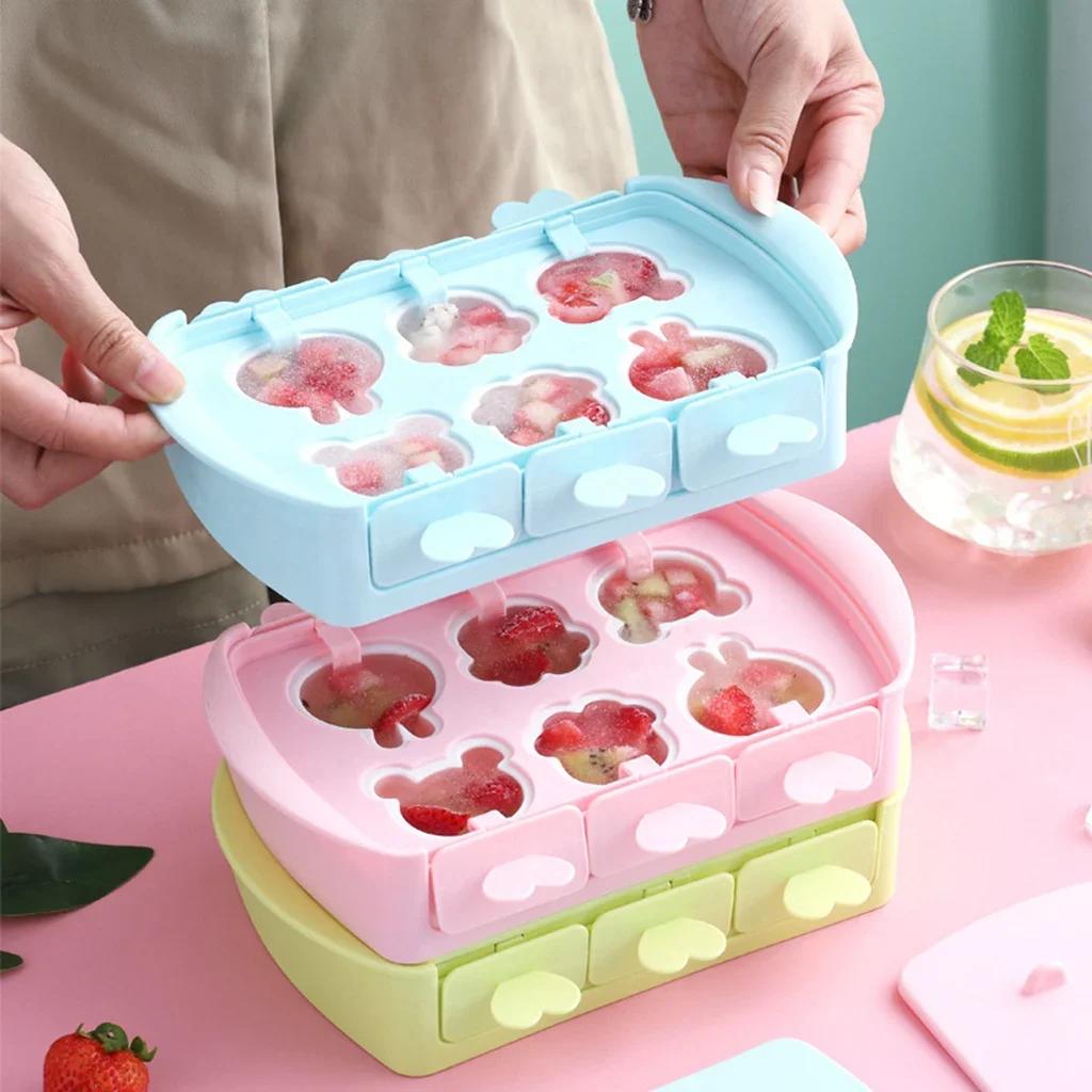 Cartoon  Popsicle Mold Ice Cream Mold Ice Cube Maker Ice Cube Tray Ice Mould For Party Bar Kitchen Ice Pop Maker Mould Ice Tray