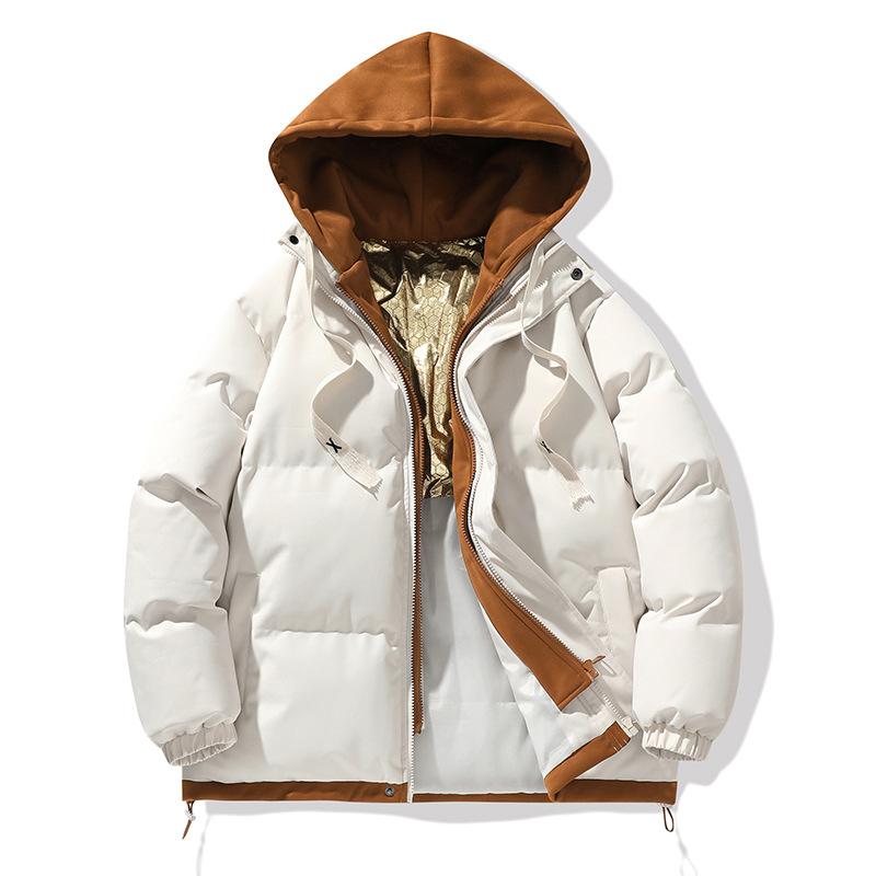 Winter Fake Two-piece Cotton Clothes for Men and Women, New Graphene Warm Thickened Hooded Bread Clothes, Couple Cotton-padded Jacket