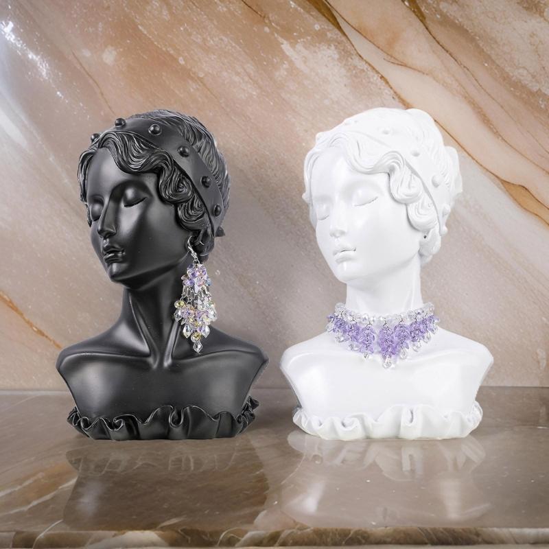 Elegant Jewelry Presentation Stand Mannequin Shaped Earrings and Rings Display Rack Accessory Presentation Stand