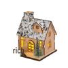 Nordic Style Light-Up Wooden Christmas Tabletop House Ornaments