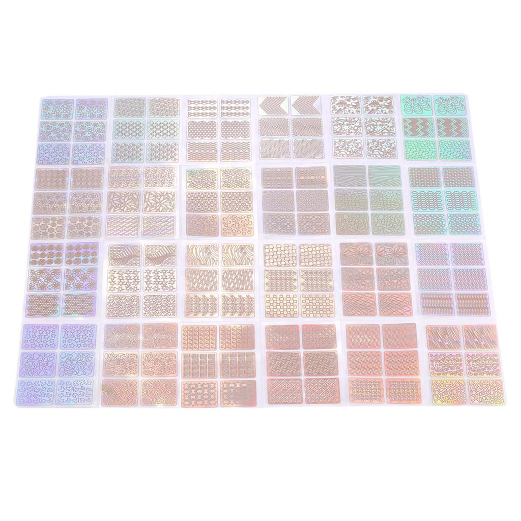 24 Sheet Set New Nail Art Stickers Hollow Nail Transfer Decals Manicure Accessory Decoration