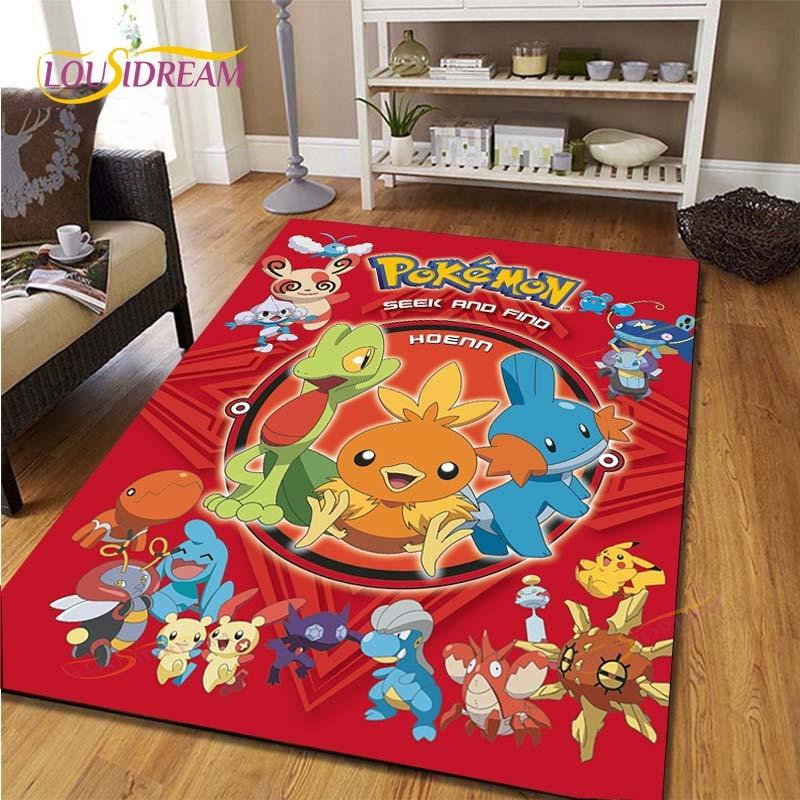 Pikachu Anime Pokemon Carpet Kids Carpets Living Room Tea Table Mats Bedroom Rug Washable Floor Mats Household Area Mat Dinosaur Rug
