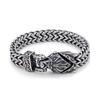 Bracciale Testa di Lupo Vichingo per Uomo Catena Spessa in Acciaio Inossidabile Gioielli Retro in Titanio