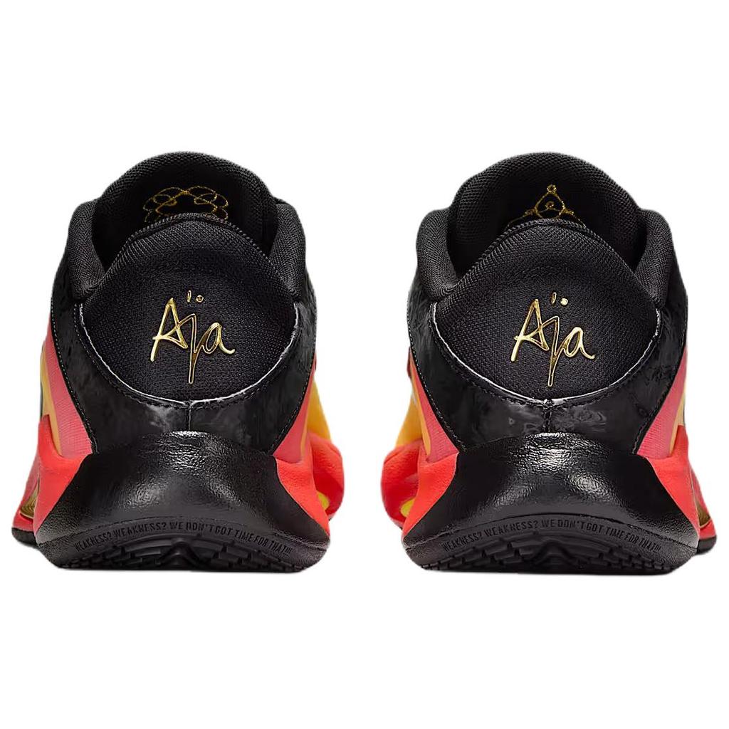 New Nike A'One Breathable Support Basketball Shoes Unisex Red Yellow HQ1733-001