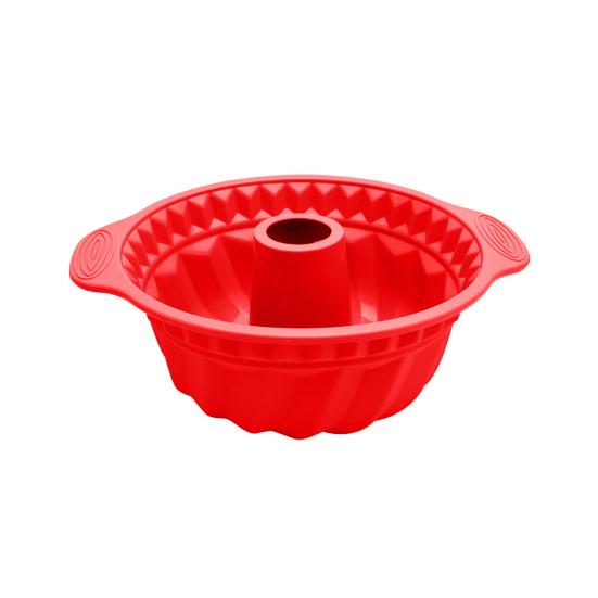 

10-дюймовая спиральная текстура, Нелипкая форма для торта с ручкой, силиконовая круглая форма для мусса, кондитерские принадлежности, аксессуары для выпечки красный