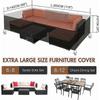 300cm Garden Furniture Cover, Rectangular Garden Furniture Cover, Waterproof Cover for Table Chair Sofas, Outdoor Garden Furniture Cover, 300x142x67c