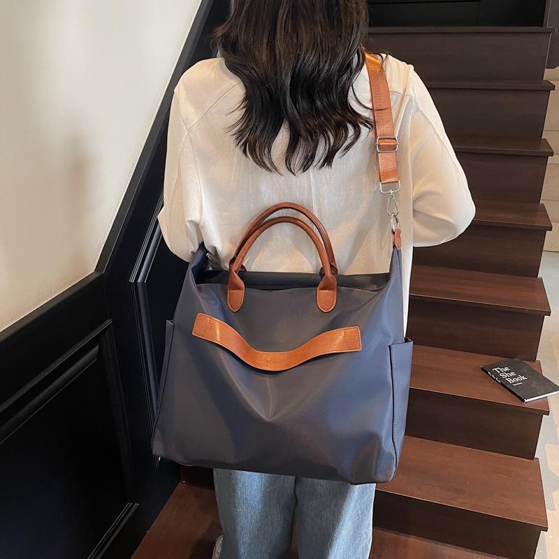 Cloth bag women's large-capacity new summer versatile simple messenger bag portable student class tote bag