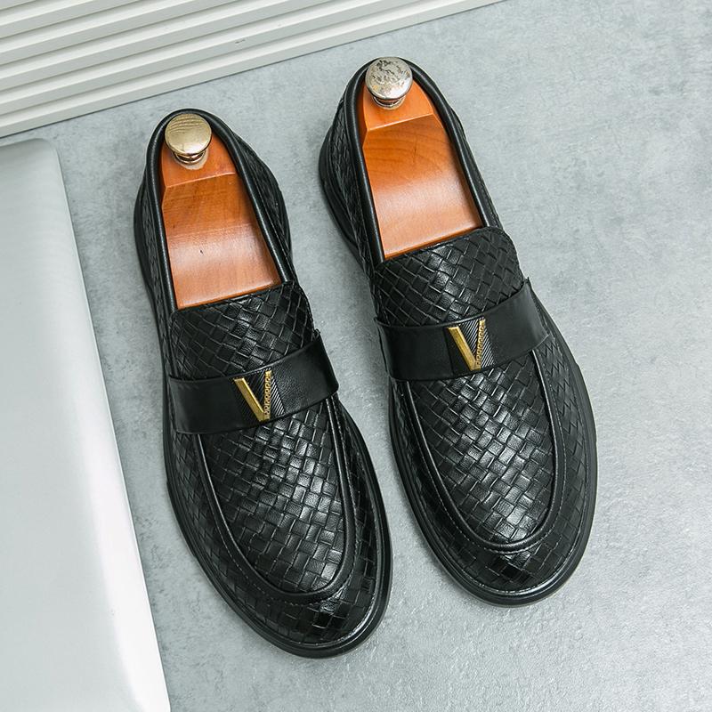 Fashion Designer Men's Interview Business Shoes Classic Brown Men's Commuter Driving Shoes Flat Bottom Non Slip Banquet Dress Shoes