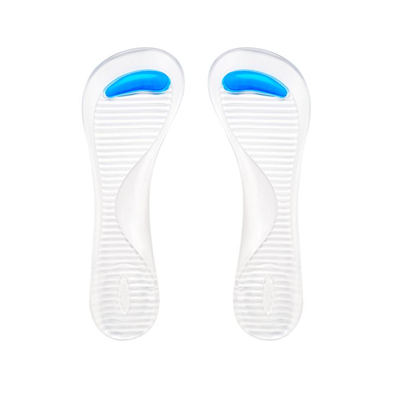 

Новый двухцветный силиконовый гель Поддержка свода стопы на высоком каблуке - Толстая нескользящая стелька для сандалий для комфорта и снижения усталости. One Size прозрачный/синий