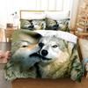 3D White Wolf Bedding Set  Aniaml Bedding Set Single Twin Double Queen King Cal King Size Bed Linen Set