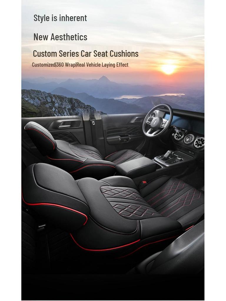 Tank 300 Car Seat Cushion: Full Surround Cartoon Design, All-Season Leather Pad
