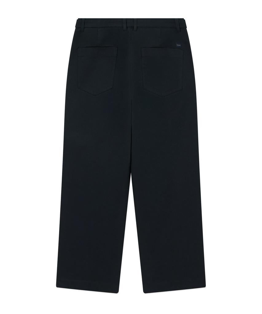 COVERNAT Semi-Wide Cotton Belted Pants Dark Navy