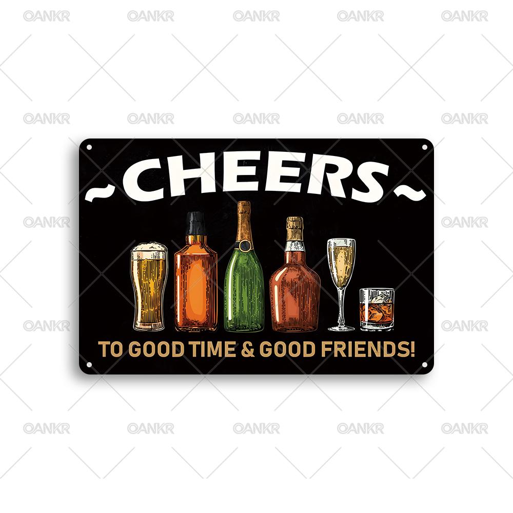 

Vintage Pub Bar Club Decor Poster Metal Tin Sign Ideal Gift Cheers Metal Signs for Backyard Bar Restaurant Home Art Wall Decor 20x30cm