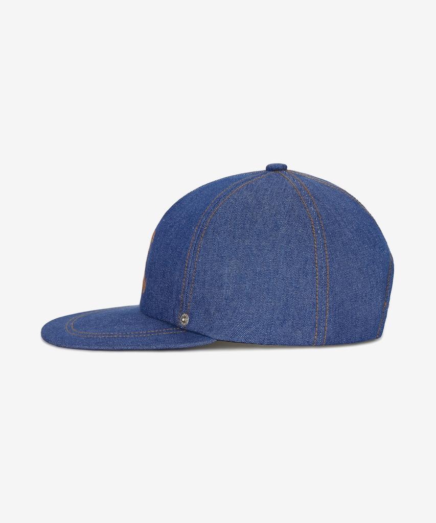 Bajal Va Curved Denim Stitch Detail 5-Panel Ball Cap Light Indigo