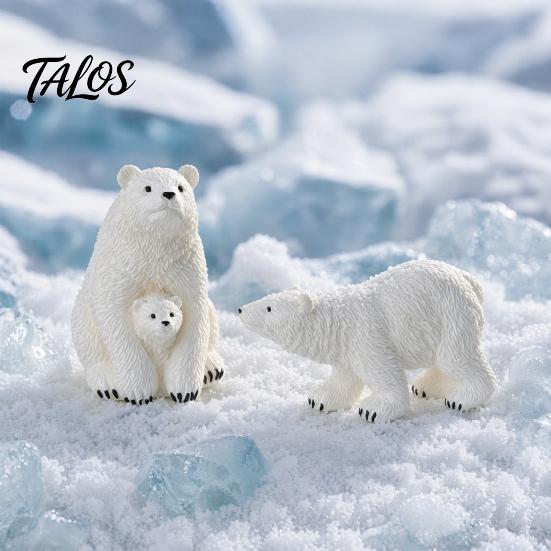 Snowy Landscape Diorama Supplies Polar Bear Resin Mini Figurines, Mother Baby Miniature Ornaments for Weatherproof Outdoor Miniatures Succulents Pots