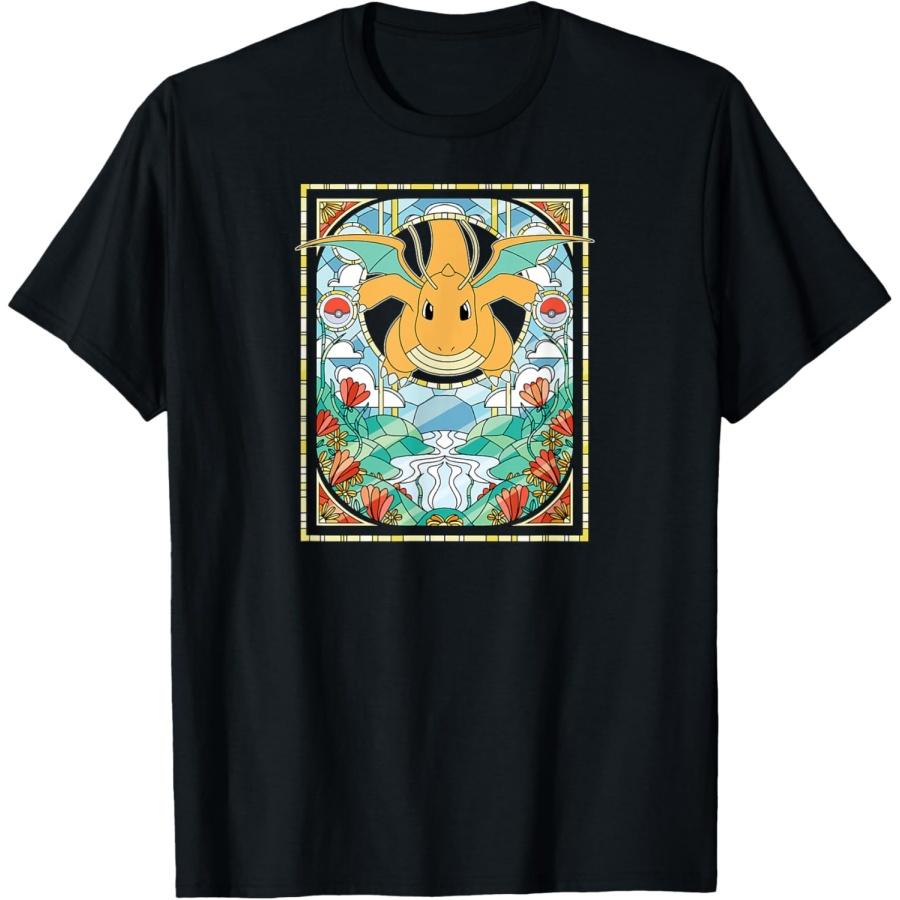 Pokémon - Dragonite Stained Glass Dragon Type Generation 1 T-Shirt XXXXXL