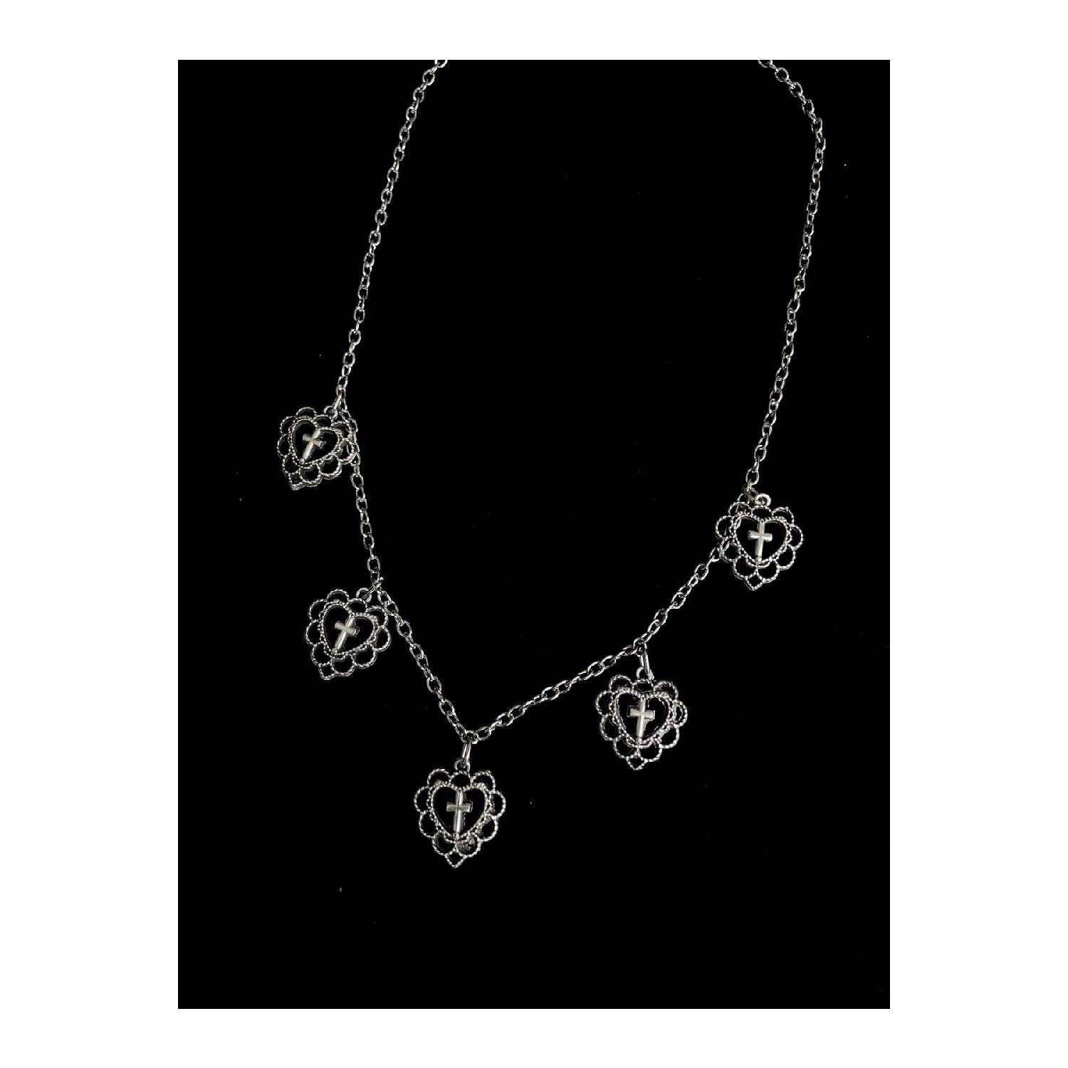 

Gothic Lolita Multi -crusader Heart Necklace чистий