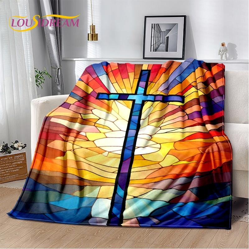 New 3D Pray Holy Bible Cross Jesus Soft Blankets,Keep Warm Throw Blanket Comfortable Blanket for Picnic Beds Sofa Home Bedroom