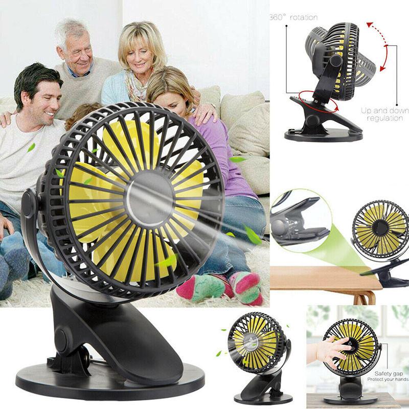 Small Yet Powerful Personal Portable Desk Fan With 3-speed Settings And Usb Rechargeable Battery