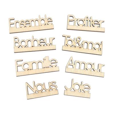 MégaCréa DIY - Wooden Words for Decorative Base 8 Pieces