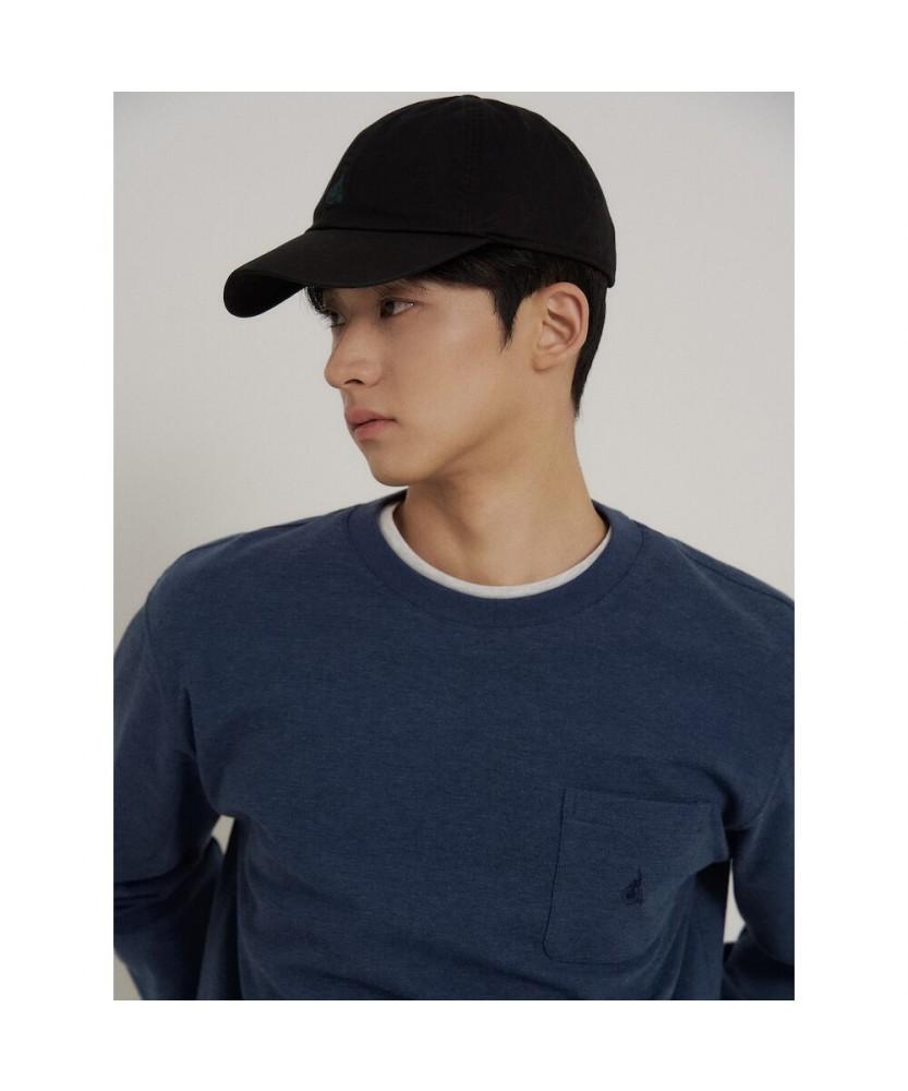 Binpolmen Melange Pocket Logo T-Shirt Navy