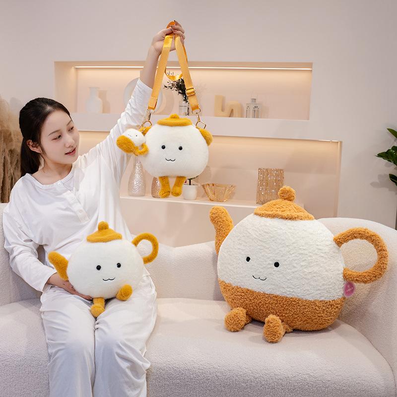 Creative Teapot Plush Toys Cute and Unique I People Fun Macaron Doll Gift Teacup Rag Doll