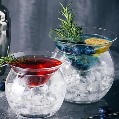 Dreieckige Basis Gekühltes Martini-Glas Doppellagiger Eiskaffeebecher Eis-Kristall- Weinglas Hausbar