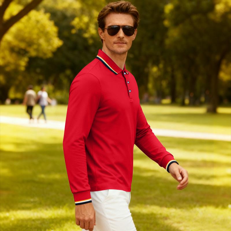 Loose Men's Casual Golf Quick Drying Breathable Long Sleeve Embroidered T-irt Ciwalk Cleanfit Pure Color Golfwear Polo Shirtss
