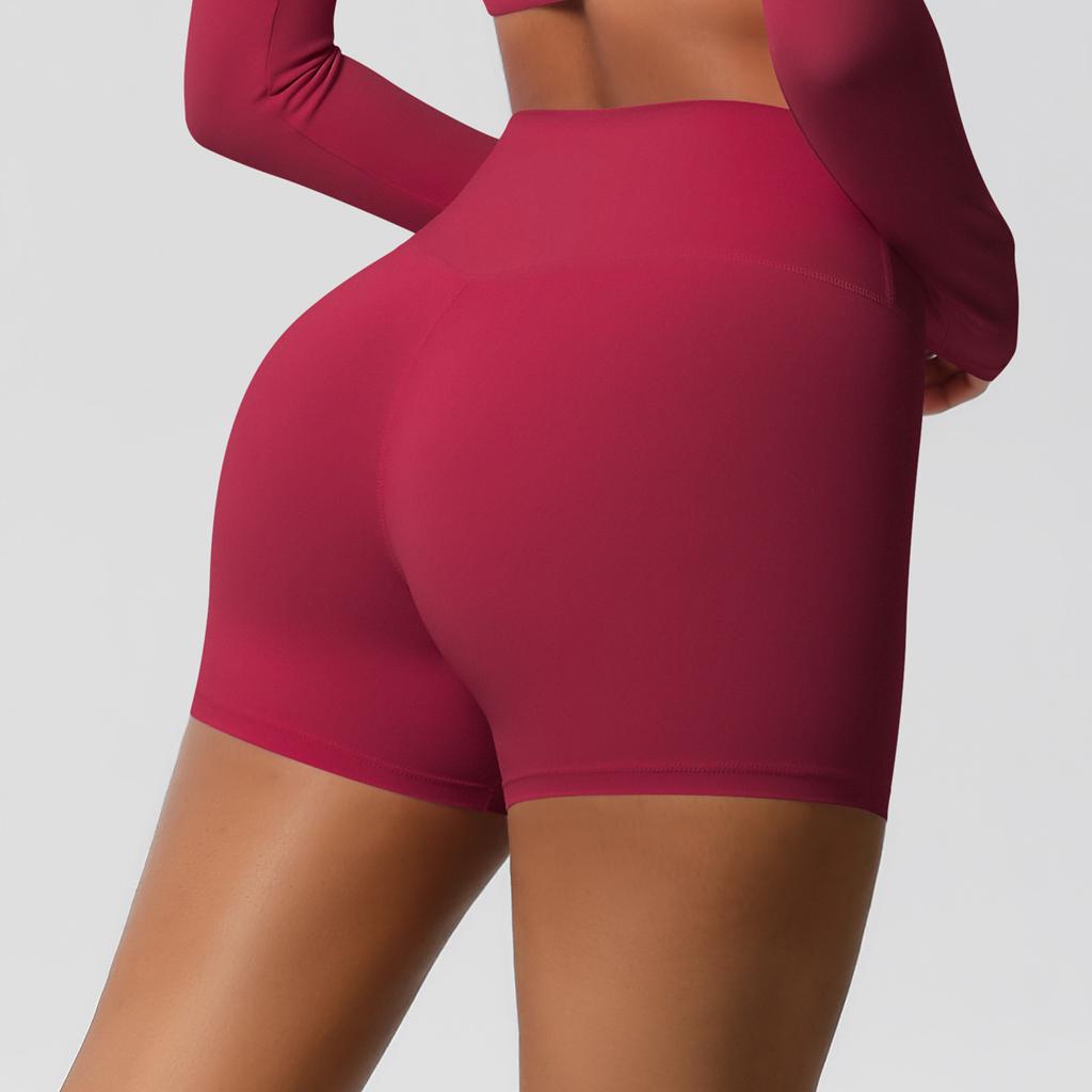 High Waisted Nude Yoga Shorts, Peach Hip Lifting And Abdominal Tightening Tight Pants, Quick Drying, Breathable Running And Fitness Shorts For Women