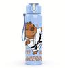 1PC Boxing Capybara Cartoon Bust 750ml Color Plastic Water Bottle Leakproof Flip Straw Lid For Sports Office Home Use