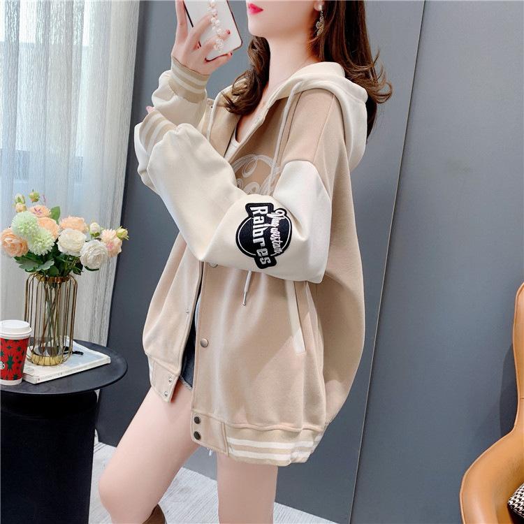 

Бархатная толстовка с капюшоном, кардиган, женская зимняя бейсбольная форма, свободные толстовки с капюшоном, модная толстовка, теплая куртка XXL бежевый
