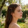 Suede Texture Long Ribbon Double Bow Hair Clip Half-Tied Hair Ponytails Autumn