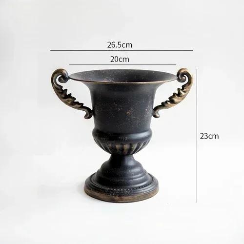 Golden Classical Flower Ware Flower Weng Retro European Iron Floral Pot Living Room Premium Silver Decoration Flowers Vase