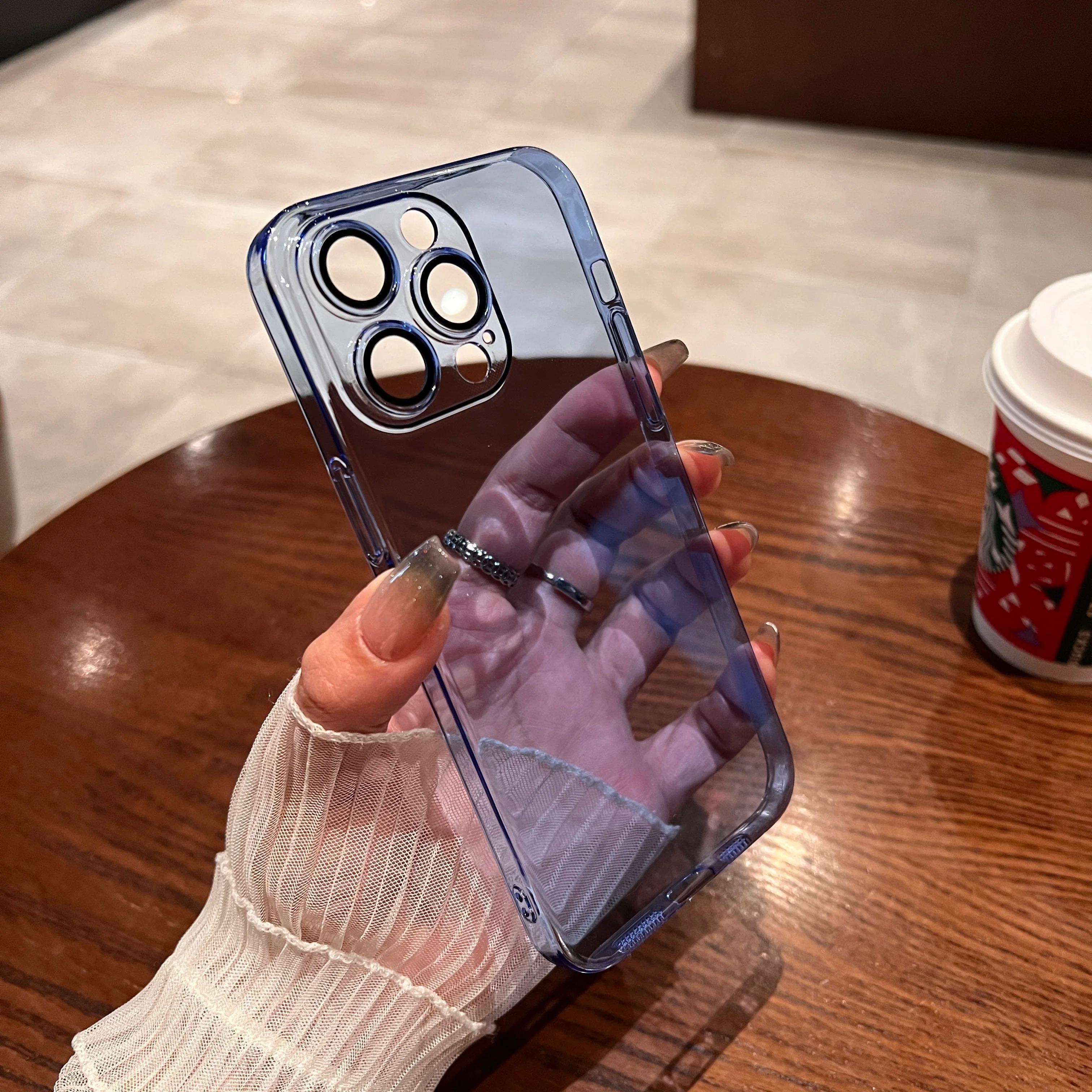

Ультратонкий жесткий прозрачный пластиковый чехол для iPhone 15 14 Plus 13 12 11 Pro Max Crystal Cover с защитной крышкой для камеры For iphone 11Pro