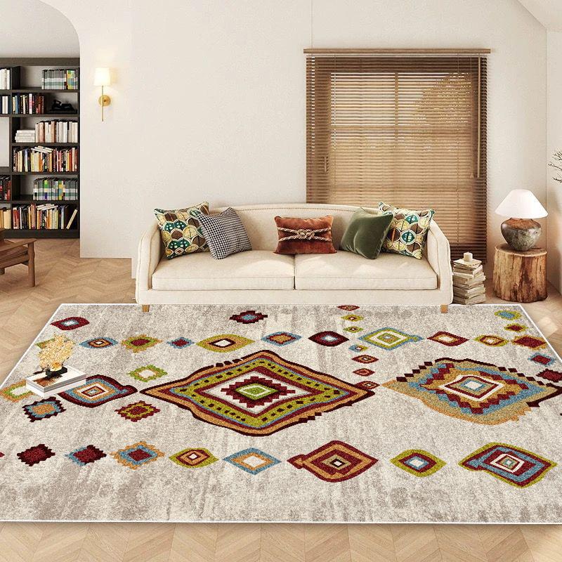 

Марокканский ретро ковер для гостиной, богемный декор, для спальни, под диван, нескользящий, большой площади, для лаунжа, моющийся, коврик для ног под журнальные столики 60x90cm