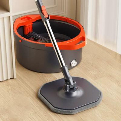 Oval Spin Mop Bucket Set with Self Separation System Microfiber Mop-Head Adjustable