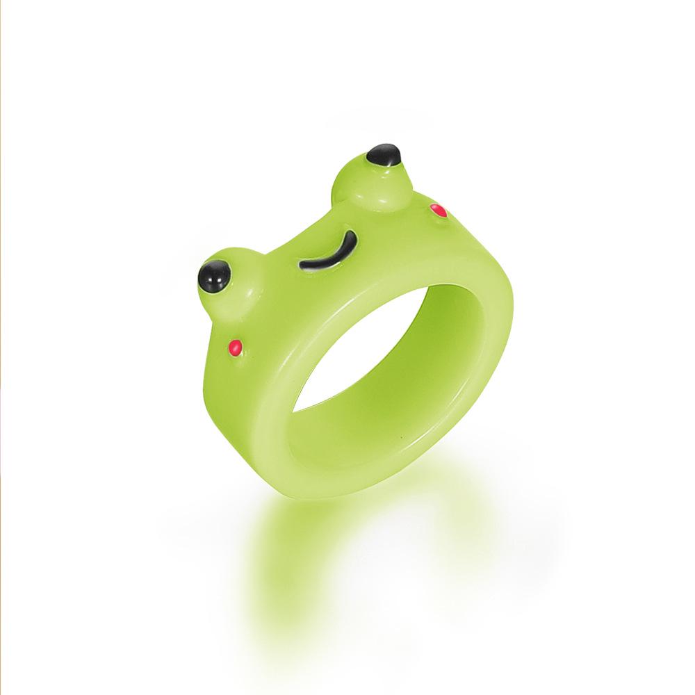 Anello in Resina a Forma di Rana Cartone Animato Bizzarro: Stile Carino e alla Moda per l'Indice o il Dito dell'Articolazione