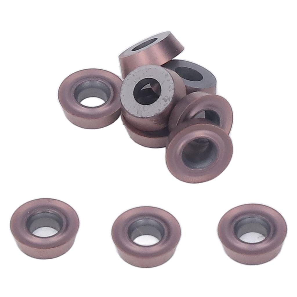 10Pcs Carbide Turning Inserts Indexable Coated for Wood Milling CNC Lathe Tools RDMT0802MOTN