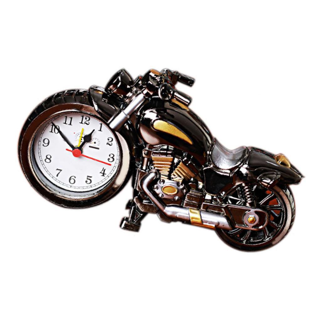 Budzik motocyklowy z tworzywa sztucznego, kwarcowy, zasilany bateriami, zabytkowy zegar biurkowy do domu i akademika