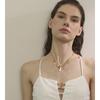Yhpup Ocean Style Stainless Steel Pearl Shell Starfish Flower Chilli Drop Charm Necklace Golden Plated Handmade Holiday Jewelry