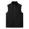 Men's Casual Fleece Solid Color Zipper Vest Men's Stand-up Collar Fleece Vest Jacket