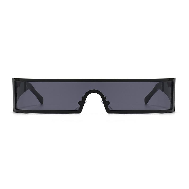 YK millennial futuristic punk style rectangular one-piece sunglasses men and women round face hip-hop mechanical sunglasses