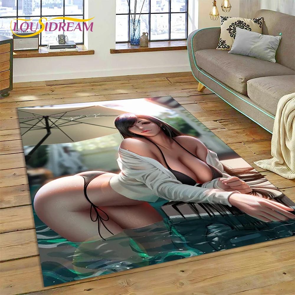 Cartoon Character Sexy Lace Girls Cute Anime Carpet Rug for Bedroom Living Room Home Sofa Decoration,Large Decor Floor Mat Gift