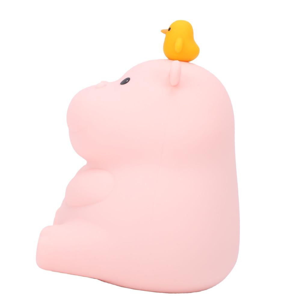 Hippo Night Light Cute Animal Night Lamp USB Rechargeable Silicone Tap Bedside Night Lamp for Home Bedroom